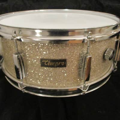 Tempro Vintage 14 X 5 Snare Drum, Silver Sparkle, Made In Japan - Excellent! image 6