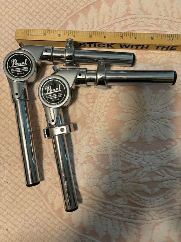 (2) Pair Pearl Uni-Lock Long Tom Holder Arms 5" x 5" Mounts - Free shipping image 1