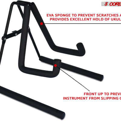 5 Core Ukulele Stand A Frame Metal Body w Soft Padded Arms Support Banjo Ukuleles Mini Guitar Violin image 3
