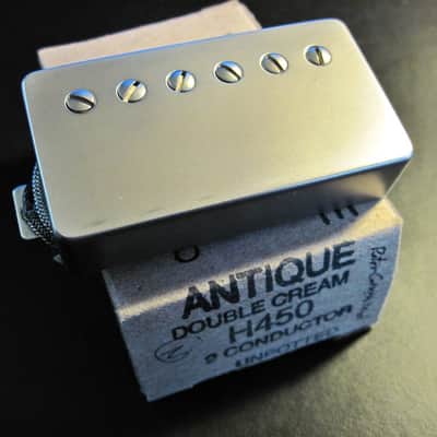 Tom Holmes PAF Humbucker Pickup Set ~ H450, H455 Double Cream Nickel Covers With Peter Green Mod image 12