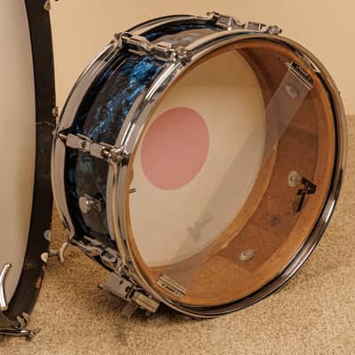 1960s MIJ Blue Diamond Pearl Drum Set 14x20 8x12 14x14 and 5x14 image 16