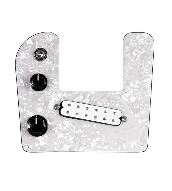 920D Custom Rogue Lap Steel Loaded Pickguard With A White Polyphonics Pickup and White Pearl Pickguard image 1
