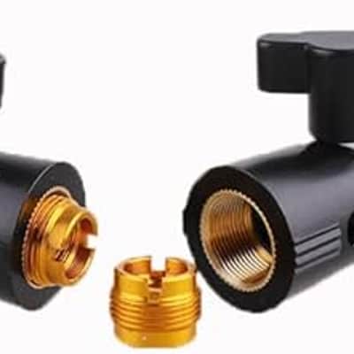 2PC Stands Black Mic Clip for Microphone Mic Clip Holder for Mic Stand with 5/8" Male to 3/8" Female Adapter, 2-pack image 3