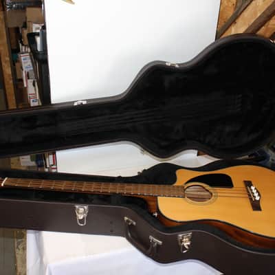2014 Fender CB-100CE Acoustic Bass Guitar With Hard Shell Case Natural image 12