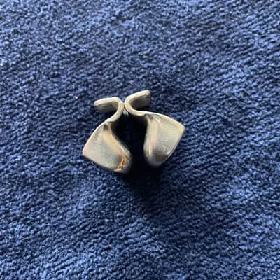 Slingerland Radio King Rim Clips (2) Nickel on Brass for Single Flange Rims on Snare Drum, Tom - VERY GOOD image 5