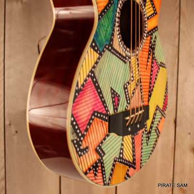 Washburn AB5K Custom Art 4-String Acoustic Bass "The Puzzle Factory " w /gig bag image 9