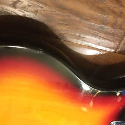 Vintage early 70's Univox Hi-Flier Bass Sunburst with Fitted Hard Case image 11