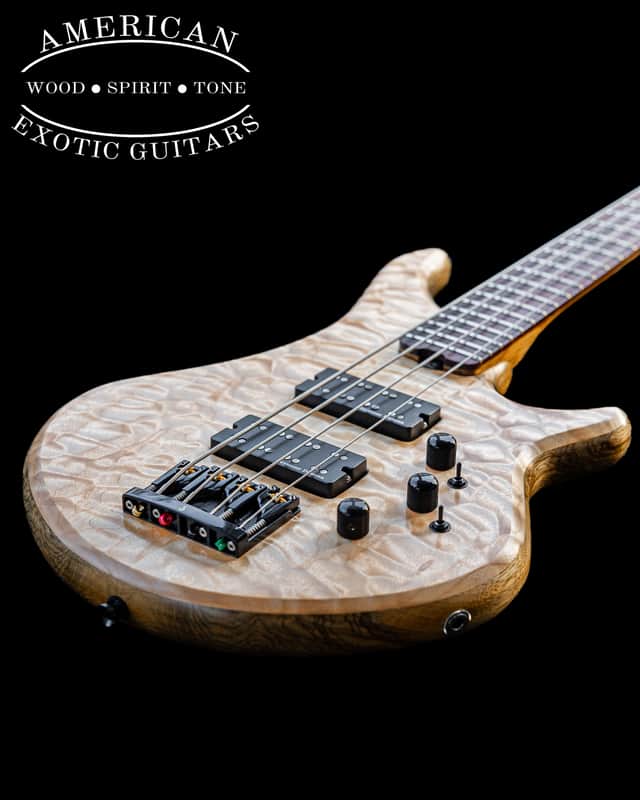 Handmade American Exotic Guitars Studio Series 4 String Bass, Quilt Maple/Limba, Made in U.S.A. image 1