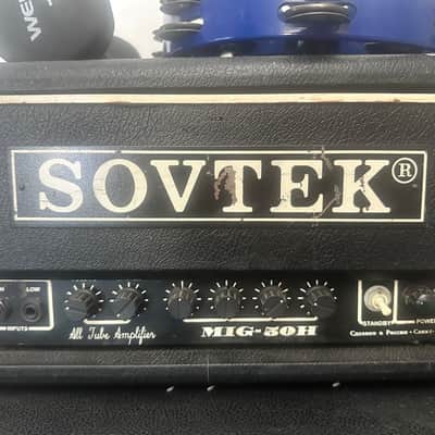 Vintage 1990s Sovtek MIG-50H Tube Head with Matching Sovtek 4x10 Cabinet - Black image 9