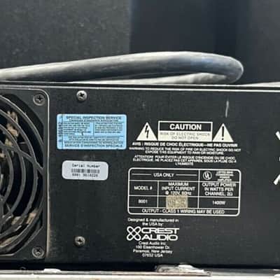 Crest Audio 8001 Professional Stereo Power Amplifier 8001 - Black image 2