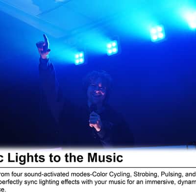 Rockville 4 PACK MINI RF4 V2 White DJ Wash Up Lights+App+Wireless DMX Controller image 12
