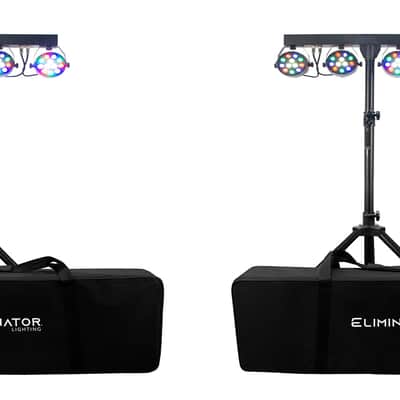 (2) Eliminator Mini Par Bar Lighting Systems w/4xLED Par Lights+Stand+Remote+Bag image 1