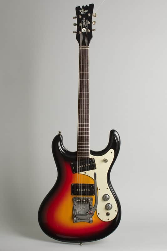 Mosrite Ventures Mark I Solid Body Electric Guitar (1966), ser. #4738, original brown leather covered hard shell case. image 1