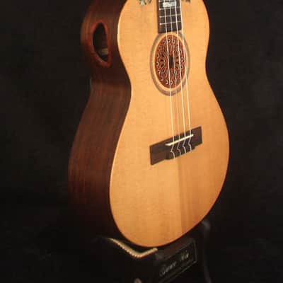 Handcrafted Baritone Ukulele, Solid Indian Rosewood, Spruce 4 String, MOP Inlay, Bruce Wei UG19-2317 image 4