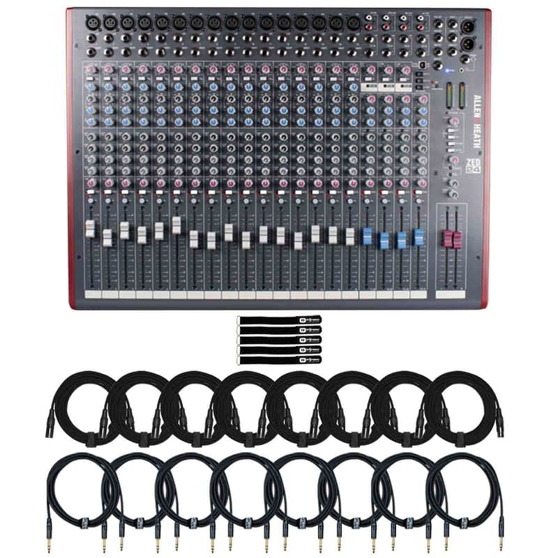 Allen & Heath ZED-24 24 Channel Multipurpose PA Live Mixer w Cables Package image 1
