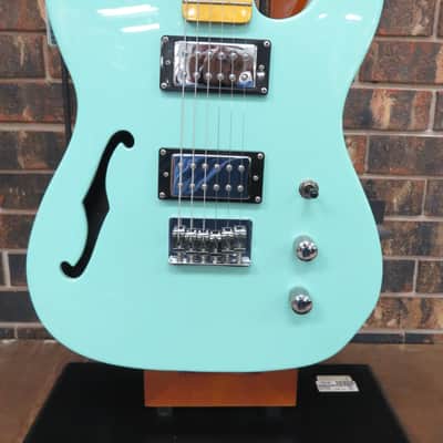 Xaviere XV650 Semi Hollow Thinline Tele Style Electric Guitar - Surf Green image 2