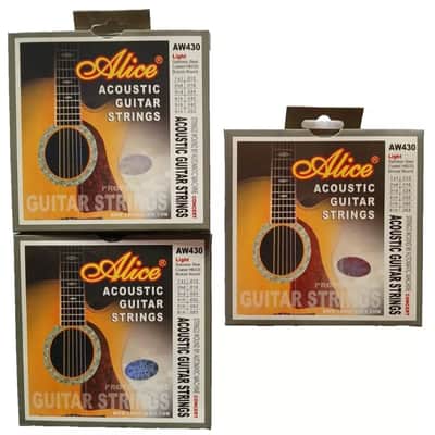Alice Acoustic Guitar Strings 3 Set Bundle Bronze/Stainless Steel .012 - .053 image 2