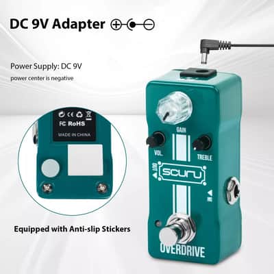 SCURU Overdrive Guitar/Bass Effect Pedal GAIN/VOL/TREBLE Versatile Made By CALINE image 8