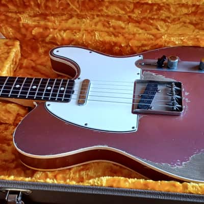 Fender  Dale Wilson masterbuilt Custom shop telecaster 60 custom 2019 - Relic burgundy mist metallic image 3