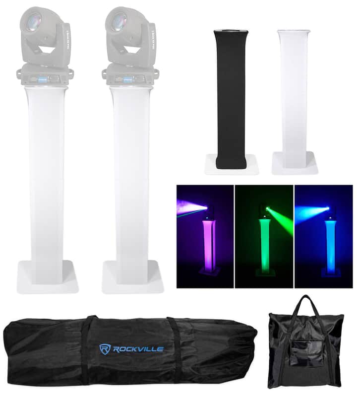 (2) Totem Stands+Black+White Scrims For (2) Epsilon E-Beam 2R Pro Hybrid Lights image 1