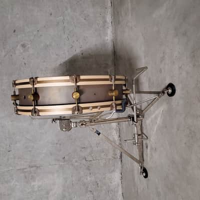 A&F Drum Co. Gunshot Snare 2021 Raw Brass With Wood Hoops image 7