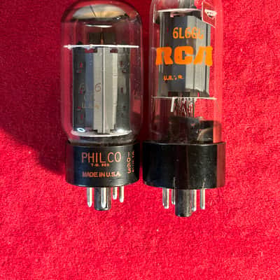 RCA/Philco Mismatched 6L6GC Amp Power Tubes Pair 1980s image 1
