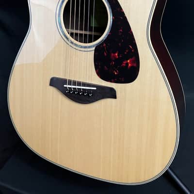 Yamaha FG830 Solid Top Dreadnought Acoustic Guitar Gloss Natural image 4