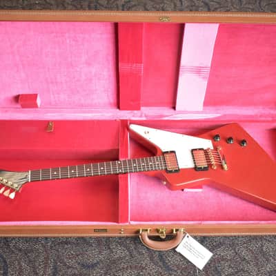 Gibson Custom Shop 1958 Korina Explorer VOS Cardinal Red Gold Hardware image 12