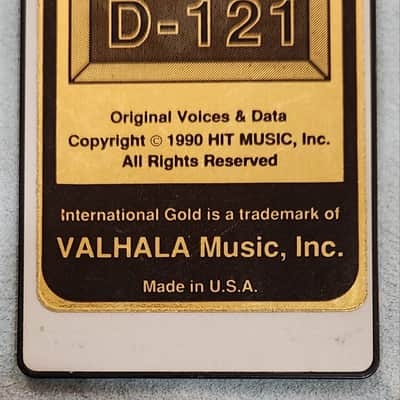 Valhala D-121 International Gold Data Sound Card for Roland D10/D20/D5 Synths 1990 USA image 1