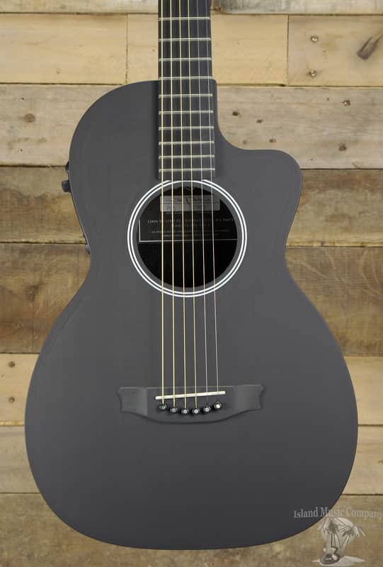 RainSong P12 Graphite Top Parlor Acoustic Electric-Guitar Black image 1