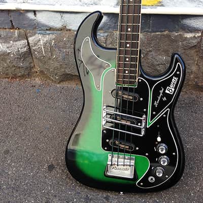 1966 Burns Shadows Bass Greenburst image 2