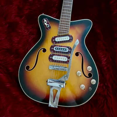 c.1960s Kawai Martin GT-75 Style Hollow Body Guitar 3PU MIJ Vintage “Sunburst” image 1