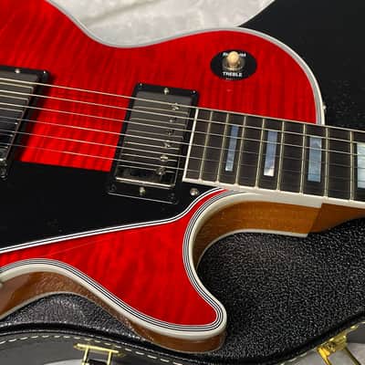 NEW! Gibson Dealer Select Custom Shop Les Paul Custom AAA Figured Flame Top - Transparent Red / Natural Back - Authorized Dealer - WOW! 9.5 lbs - G07455 image 2
