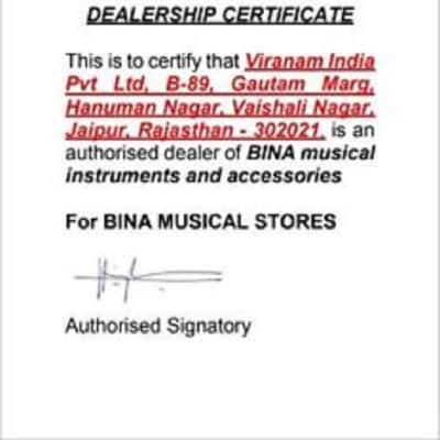 Handmade Harmonium With Bag BINA Tarang 3¼ Octave Double Reeds 5 Stopper Double Bellow - Natural image 4