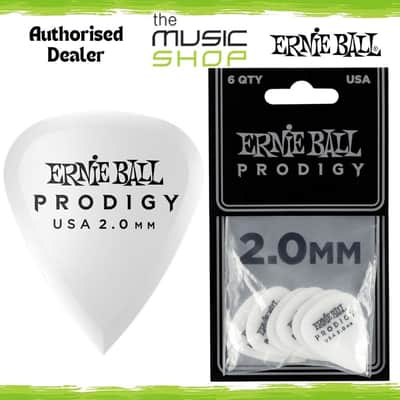 Ernie Ball Prodigy Standard 2.0mm White Guitar Picks, 6 Pack - 9202 Bild 1