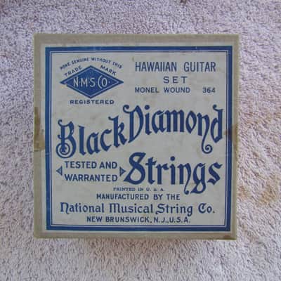 Vintage Black Diamond Monel Wound 364 Hawaiian Guitar String Set Used Strings In Original Box 30's image 1