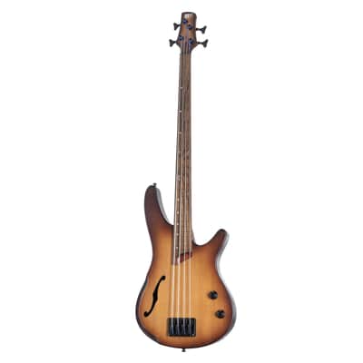 Ibanez Bass Workshop SRH500F-NNF Aerium Fretless Natural Browned Burst Flat - 4-String Electric Bass image 9