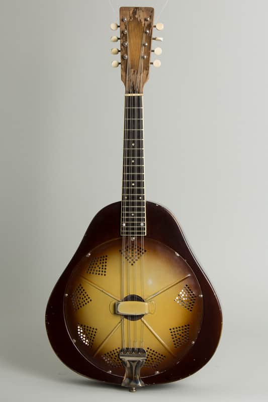 National  Triolian Resophonic Mandolin (1930), ser. #503W, gig bag case. image 1