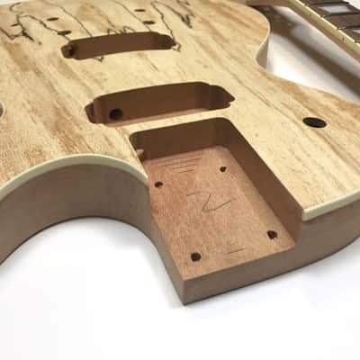 DIY Les Paul Spalted Maple Unfinished Electric Guitar Kit image 3