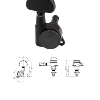 Locking Guitar String Tuning Pegs Tuning Keys Machine Heads Tuners 18:1 Gear Ratio 3L 3R for Electric Guitar or Folk Acoustic Guitar Parts Replacement Half Round Head Black. image 3