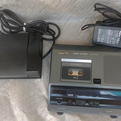 Sanyo TRC-6010 Microcassette Transcribing System Memo-Scriber Dication Machine Recorder & foot pedal image 1