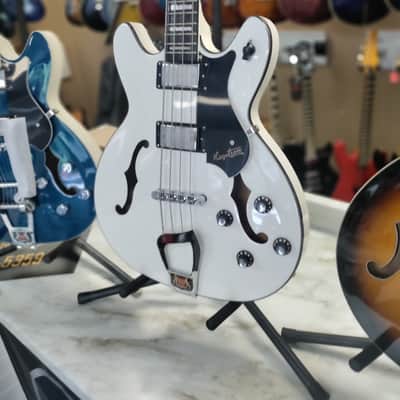 Hagstrom Viking Bass VIKB Simi-Hollow ArchTop  2022 White Gloss image 20
