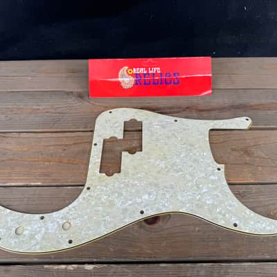 Real Life Relics Aged Precision P Bass® Pickguard Oyster Pearl 3 Ply 13 Hole.   (PGAP3) image 2