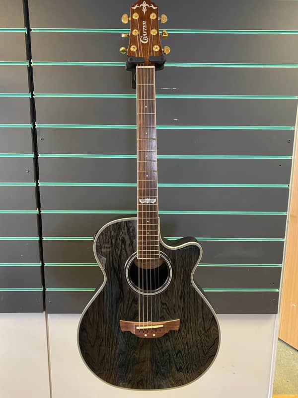 Crafter FX550EQ See-Thru Black Electro Acoustic Guitar | Reverb