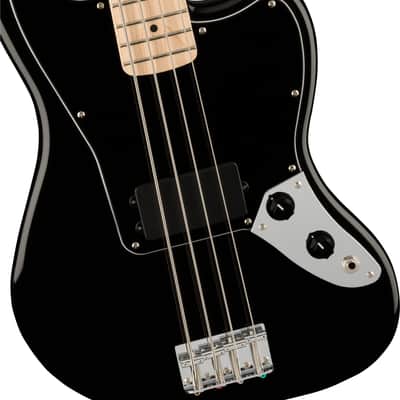 Squier Affinity Series Jaguar Bass H Maple FB Black Pickguard Black image 3