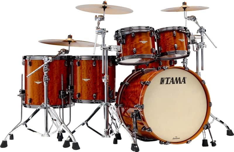 ~LIMITED EDITION~ Tama Starclassic Bubinga 5-Piece 10/12/14/16/22 Drum Kit Set in Figured Gloss African Cherry with Black Nickel Hardware *IN STOCK* image 1