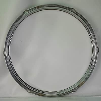 Slingerland 14" 6-Lug Chrome-BRASS Stick-Saver Snare Drum/Floor Tom COB Rim/Hoop image 5
