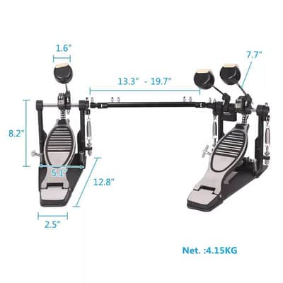 Drum Pedal Double Kick Bass Dual Foot Kick Pedal Percussion Single Chain Drive image 2