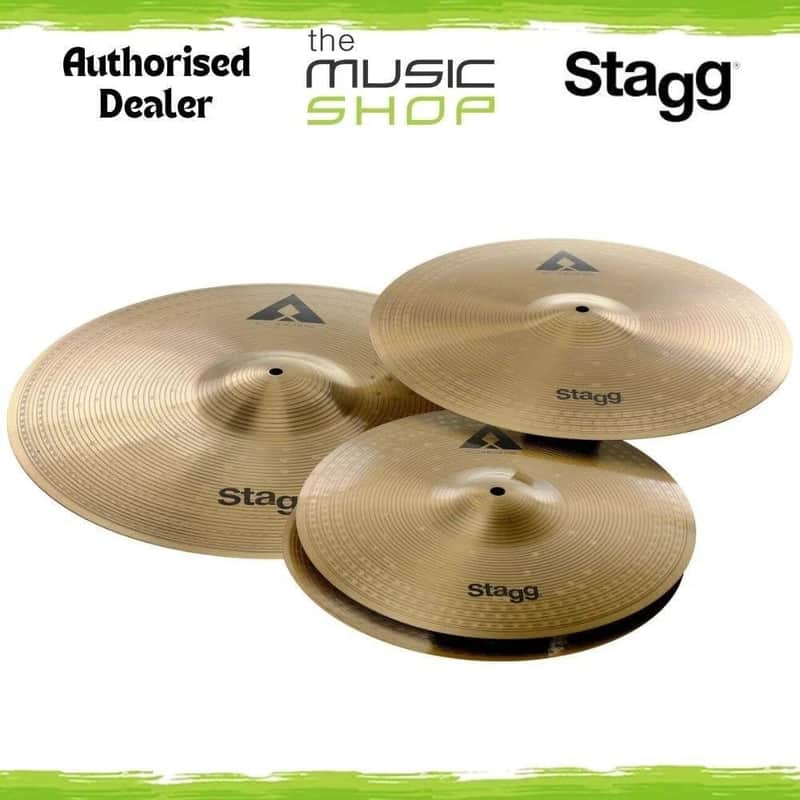 Stagg Alloy Innovation Cymbal Set - 14" Hi-Hat, 16" Crash & 20" Ride - AXK-SET image 1