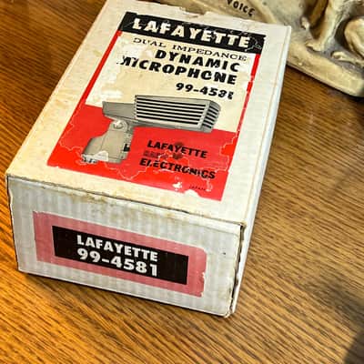 Rare 1960's Lafayette 99-4581 Dynamic Microphone, NOS, works, w/cable & stand image 12